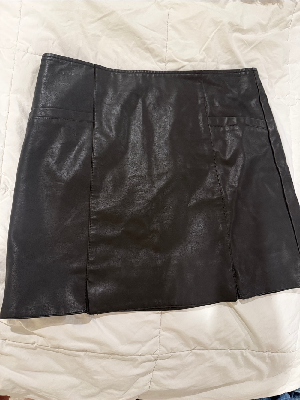 Altar’d Stare Black Faux Leather Mini Skirt Size Large